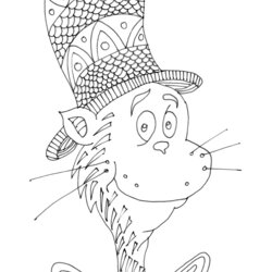 Fine Cat In The Hat Coloring Page Free See Dr Seuss Pages Sheets