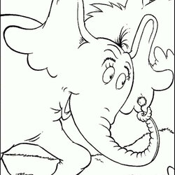 Preeminent Printable Dr Seuss Coloring Pages Free To Print Horton Hears Who Elephant Sheets Colouring Flower