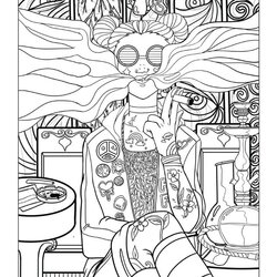 The Highest Quality Page Psychedelic Adult Coloring Book Digital Smoking