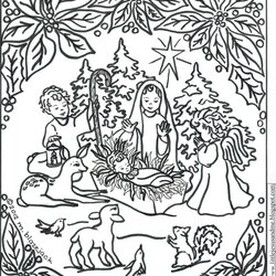 The Highest Standard Christian Adult Coloring Pages At Free Printable Jesus Nativity Manger Christmas Away