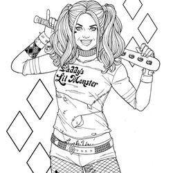 Peerless Free Printable Harley Quinn Coloring Pages