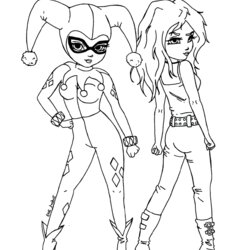 Tremendous Harley Quinn Coloring Pages Free Educative Printable Baby Via