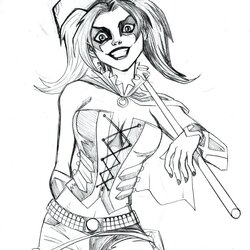 Marvelous Coloring Pages Of Harley Quinn At Free Printable