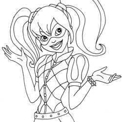 Excellent Harley Quinn Coloring Pages Free Educative Printable Superhero Via