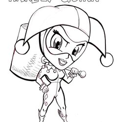Admirable Get This Harley Quinn Coloring Pages To Print Printable Squad Suicide Cute Cartoon Para Superhero