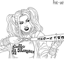 Exceptional Harley Quinn Coloring Pages Printable