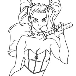 Great Harley Quinn Coloring Pages Print And Color