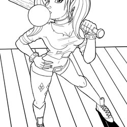 Superior Harley Quinn Coloring Pages Best For Kids Page
