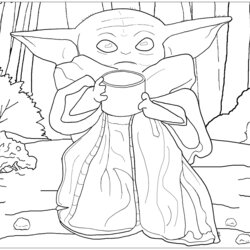 Supreme Baby Yoda The Star Wars Kids Coloring Pages Color Movies Cup Adults Children Print Printable Child