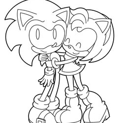 Terrific Of Sonic Coloring Page Free Printable Pages For Kids Amy Rose Tails Color Hugs Happy Cute And To