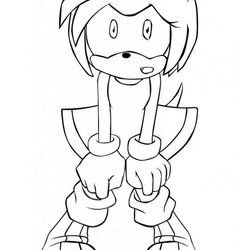Cool Amy Rose Coloring Pages Sonic Printable Color Recommended