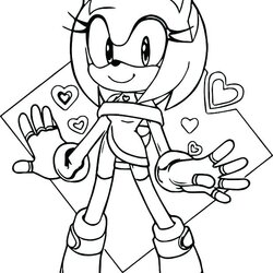 The Highest Quality Amy Rose Coloring Pages At Free Printable Sonic Hedgehog Cartoon Girls Color Drawing