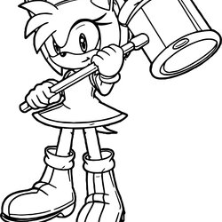 Sterling Sonic And Amy Coloring Pages At Free Printable Rose Hammer Handyman Color Cute Print