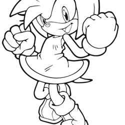Magnificent Amy Rose Coloring Pages At Free Printable Sonic Mario Knuckles Boom Hedgehog Super Print