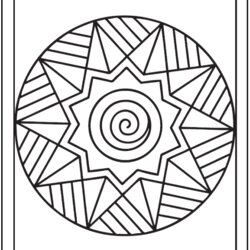 Simple Adult Coloring Pages At Free Printable Easy Adults Sheets Color Print Colouring Mandala Kids Sunburst