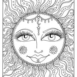 Supreme Easy Adult Coloring Pages Free Sun For Adults