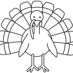 Printable Turkey Coloring Pages Kids Thanksgiving Drawing Animals For