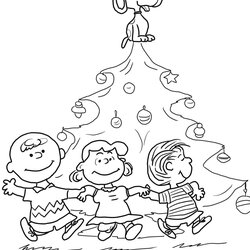 Superior Printable Charlie Brown Coloring Pages At Free Christmas Snoopy Tree Peanuts Color Linus Print