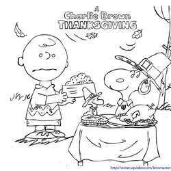 Swell Squid Army Charlie Brown Coloring Pages Thanksgiving Peanuts Snoopy Characters Printable Color Print