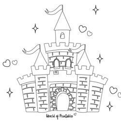 Very Good Best Princess Coloring Pages Free For Kids World Of Castle Rainbow Flags With