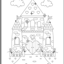 Eminent Princess Castle Colouring Page Coloring Book Fairy Pages Tale Color Printable Print