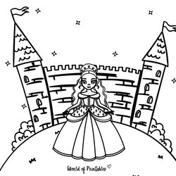 Tremendous Best Princess Coloring Pages Free For Kids World Of Pretty Castle