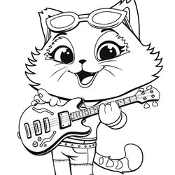 Splendid Cats Coloring Pages Printable For Kids Milady Kittens Buffy Wonder Day