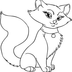 Brilliant Free Cat Coloring Pages Cats Elegantly Stands Colouring Images