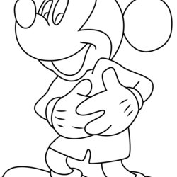 Wonderful Cute Mickey Mouse Coloring Page For Kids Free Printable
