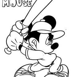 Preeminent Free Printable Coloring Pages Mickey Mouse Download Birthday Disney Baseball Color Print Kids