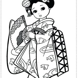 Excellent The Best Free Japan Coloring Page Images Download From Japanese Pages Girl Kimono Girls Drawing