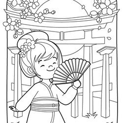 Cool Japan Coloring Page Free Kids Pages Sheets