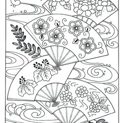 Tremendous Japanese Fan Coloring Page At Free Printable Japan Pages Color Fans