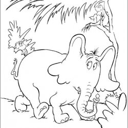 Excellent Get This Printable Dr Seuss Coloring Pages Online Horton Hears Who Book Sheets Activities Elephant