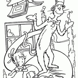 Eminent Dr Seuss Coloring Page Printable Funny In The Hat Pages For Kids Free