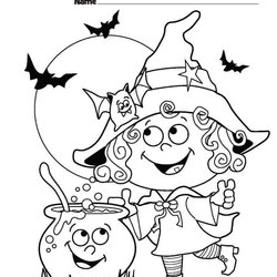 Sterling Cute Halloween Coloring Pages For Kids Printable Sheets Print Size Witch Little