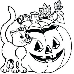 Matchless Cute Halloween Coloring Pages Printable At Free Sheets Cat Color Print Kids Disney Scary Pumpkin