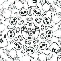 Splendid Cute Halloween Coloring Pages Best For Kids Page Pattern