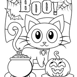 Terrific Wonderful Picture Of Cute Halloween Coloring Pages Color Print Book Small Fit