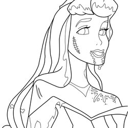 Disney Zombies Coloring Pages Printable Aurora By Serene Shadow
