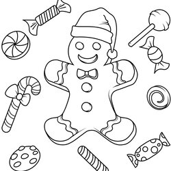 Terrific Christmas Gingerbread Coloring Page Printable Pages Man Kids Print Adult Template Book Color Body