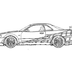 Supreme Fast Furious Skyline Coloring Page Pages And