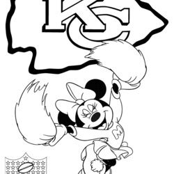 Free Kansas City Chiefs Coloring Pages Printable Royals Minnie Kc Cheering