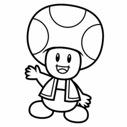 Tremendous Toad Coloring Page Pages Mario