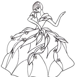 Brilliant Dance Coloring Pages Dress Party Dancer Woman Large Wonderful Page With Big