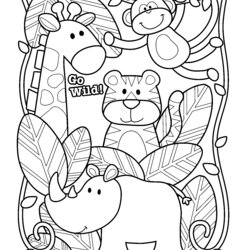 Smashing Zoo Animals Printable Coloring Page Free Pages