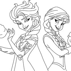Matchless Frozen Elsa And Anna Coloring Page Free Printable Pages Color Print Kids