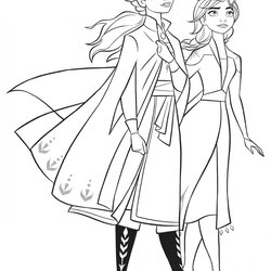 Superb Frozen Elsa And Anna Coloring Pages Olaf Enchanted Enters Com