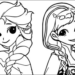 Swell Elsa Anna Coloring Pages At Free Printable Color Print Cartoon