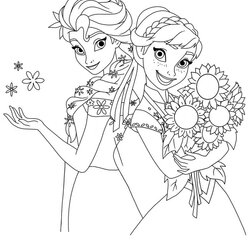 Preeminent Frozen Anna Elsa Coloring Pages